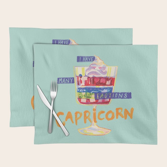 Capricorn Feelings in Pastel Green | Zodiac Series Placemat Gallery Image 1