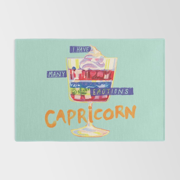 Capricorn Feelings in Pastel Green | Zodiac Series Rug Gallery Image 2