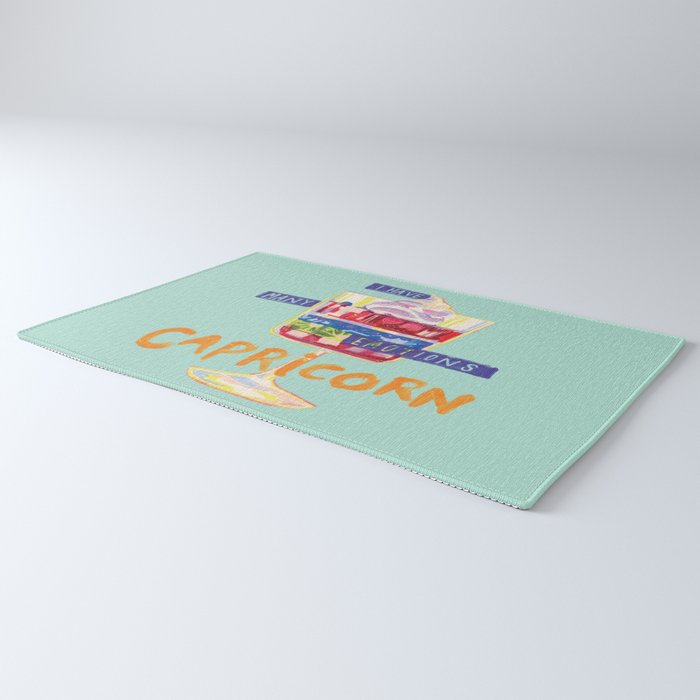 Capricorn Feelings in Pastel Green | Zodiac Series Rug Gallery Image 3