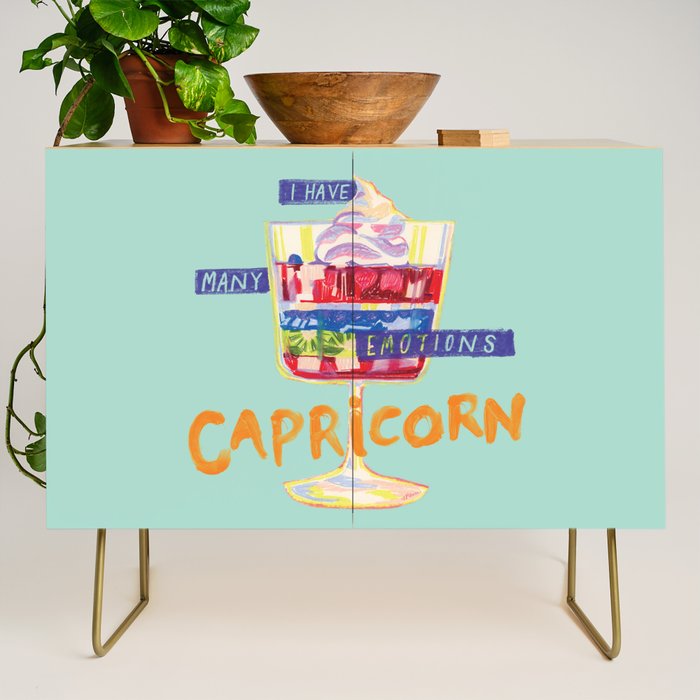Capricorn Feelings in Pastel Green | Zodiac Series Credenza Gallery Image 1