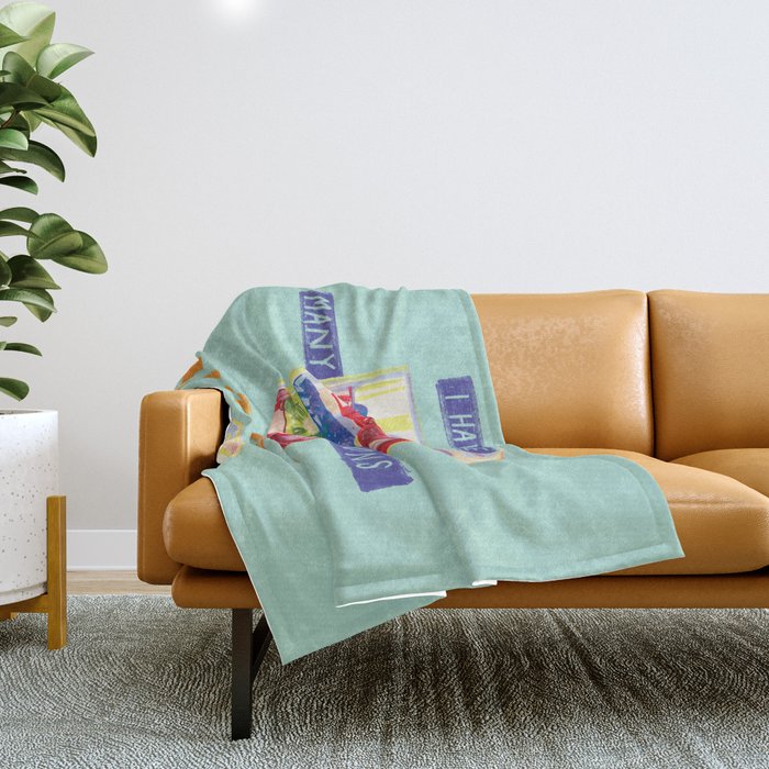 Capricorn Feelings in Pastel Green | Zodiac Series Throw Blanket Gallery Image 1