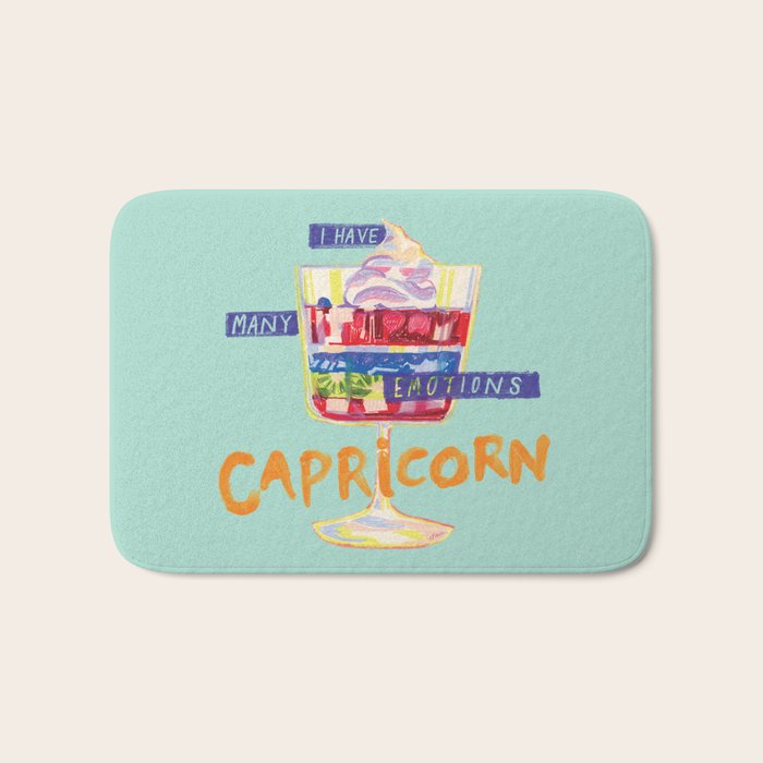 Capricorn Feelings in Pastel Green | Zodiac Series Bath Mat Gallery Image 1