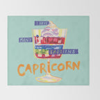 Capricorn Feelings in Pastel Green | Zodiac Series Throw Blanket Gallery Image 2