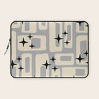 Retro Mid Century Modern Abstract Pattern 576 Gray Black Laptop Sleeve Gallery Image 1