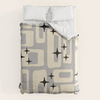 Retro Mid Century Modern Abstract Pattern 576 Gray Black Duvet Cover Gallery Image 6