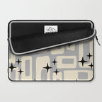 Retro Mid Century Modern Abstract Pattern 576 Gray Black Laptop Sleeve Gallery Image 2