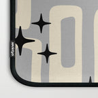 Retro Mid Century Modern Abstract Pattern 576 Gray Black Laptop Sleeve Gallery Image 3