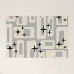 Retro Mid Century Modern Abstract Pattern 576 Gray Black Welcome Mat Gallery Image 1