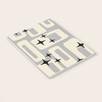 Retro Mid Century Modern Abstract Pattern 576 Gray Black Notebook Gallery Image 3