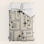 Retro Mid Century Modern Abstract Pattern 576 Gray Black Comforter Gallery Image 6