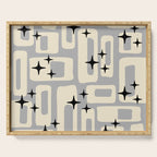 Retro Mid Century Modern Abstract Pattern 576 Gray Black Serving Tray Gallery Image 1