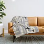 Retro Mid Century Modern Abstract Pattern 576 Gray Black Throw Blanket Gallery Image 1
