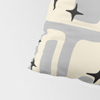 Retro Mid Century Modern Abstract Pattern 576 Gray Black Pillow Sham Gallery Image 4