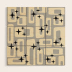 Retro Mid Century Modern Abstract Pattern 576 Gray Black Wood Wall Art Gallery Image 1