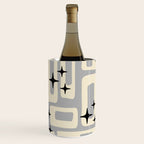 Retro Mid Century Modern Abstract Pattern 576 Gray Black Wine Chiller Gallery Image 3