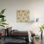 Retro Mid Century Modern Abstract Pattern 576 Gray Black Wood Wall Art Gallery Image 2