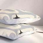 Retro Mid Century Modern Abstract Pattern 576 Gray Black Pillow Sham Gallery Image 3