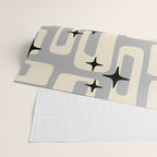 Retro Mid Century Modern Abstract Pattern 576 Gray Black Wrapping Paper Gallery Image 2