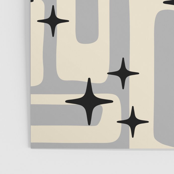Retro Mid Century Modern Abstract Pattern 576 Gray Black Poster Gallery Image 3