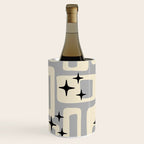 Retro Mid Century Modern Abstract Pattern 576 Gray Black Wine Chiller Gallery Image 2