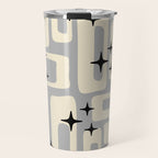 Retro Mid Century Modern Abstract Pattern 576 Gray Black Travel Mug Gallery Image 1