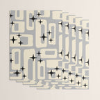 Retro Mid Century Modern Abstract Pattern 576 Gray Black Wrapping Paper Gallery Image 3