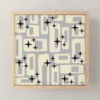 Retro Mid Century Modern Abstract Pattern 576 Gray Black Mini Art Print Gallery Image 1