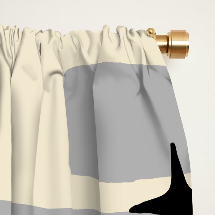 Retro Mid Century Modern Abstract Pattern 576 Gray Black Window Curtain Gallery Image 2