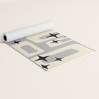 Retro Mid Century Modern Abstract Pattern 576 Gray Black Yoga Mat Gallery Image 2