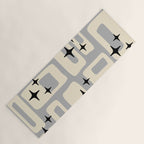 Retro Mid Century Modern Abstract Pattern 576 Gray Black Yoga Mat Gallery Image 1