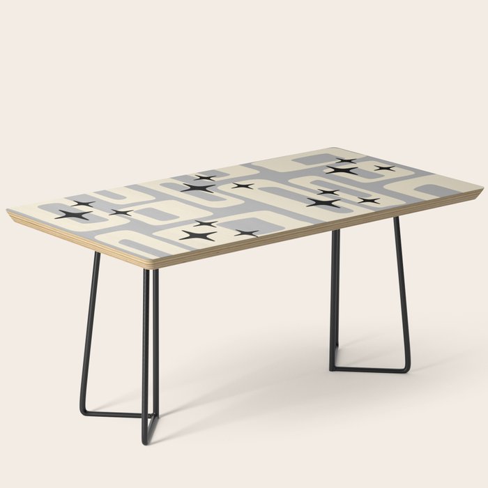 Retro Mid Century Modern Abstract Pattern 576 Gray Black Coffee Table Gallery Image 1