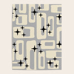 Retro Mid Century Modern Abstract Pattern 576 Gray Black Poster Gallery Image 4
