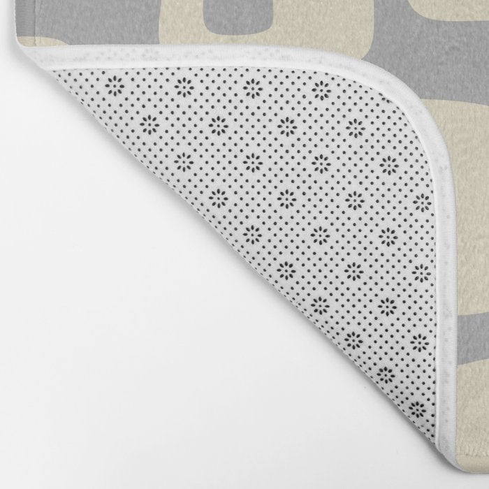 Retro Mid Century Modern Abstract Pattern 576 Gray Black Bath Mat Gallery Image 2