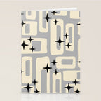 Retro Mid Century Modern Abstract Pattern 576 Gray Black Stationery Card Gallery Image 2