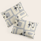 Retro Mid Century Modern Abstract Pattern 576 Gray Black Pillow Sham Gallery Image 3
