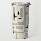 Retro Mid Century Modern Abstract Pattern 576 Gray Black Travel Mug Gallery Image 2