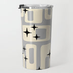 Retro Mid Century Modern Abstract Pattern 576 Gray Black Travel Mug Gallery Image 3
