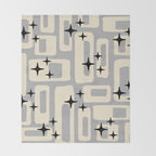 Retro Mid Century Modern Abstract Pattern 576 Gray Black Throw Blanket Gallery Image 2