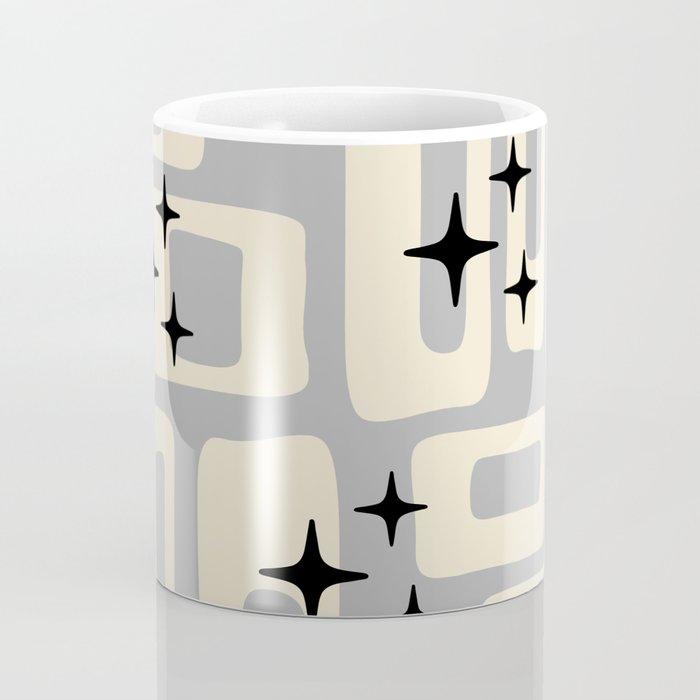 Retro Mid Century Modern Abstract Pattern 576 Gray Black Coffee Mug Gallery Image 4
