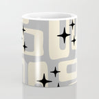 Retro Mid Century Modern Abstract Pattern 576 Gray Black Coffee Mug Gallery Image 4