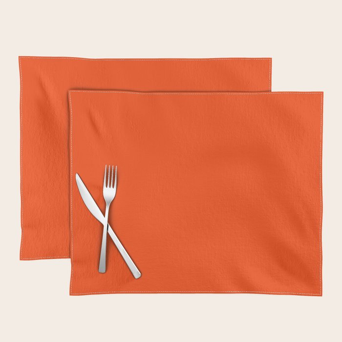 Bright Fluorescent Neon Orange Placemat Gallery Image 1