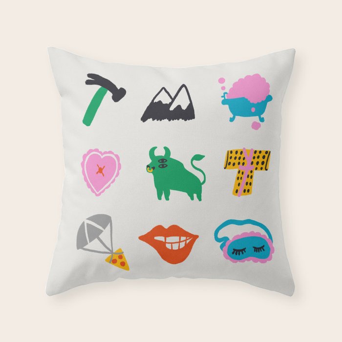 Taurus Emoji Throw Pillow Gallery Image 6