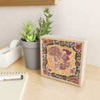 Rooster Painting in Forest Green - Folk Art Style Mini Art Print Gallery Image 2