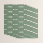 Merci French Retro Hand Lettering Wrapping Paper Gallery Image 3