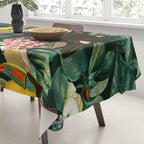 Floral and Birds Vintage Garden Night II Tablecloth Gallery Image 3