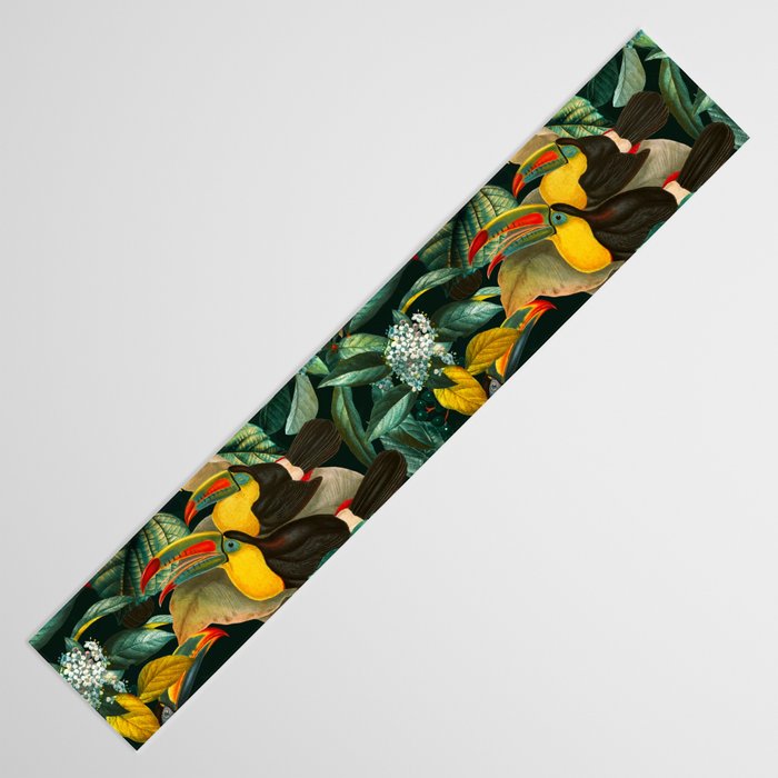 Floral and Birds Vintage Garden Night II Table Runner Gallery Image 3