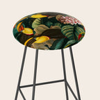 Floral and Birds Vintage Garden Night II Stool Gallery Image 2