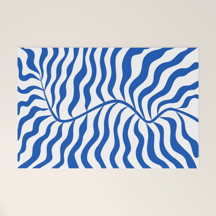 Henri Matisse Abstract Cobalt Leaf Art Welcome Mat Gallery Image 1
