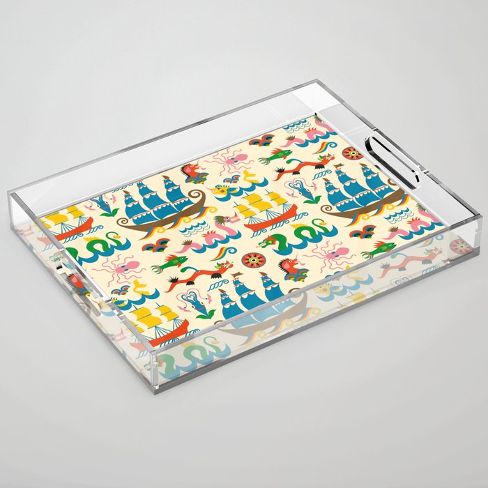 Mythical Sea Creatures - Ocean Monsters Acrylic Tray Gallery Image 1