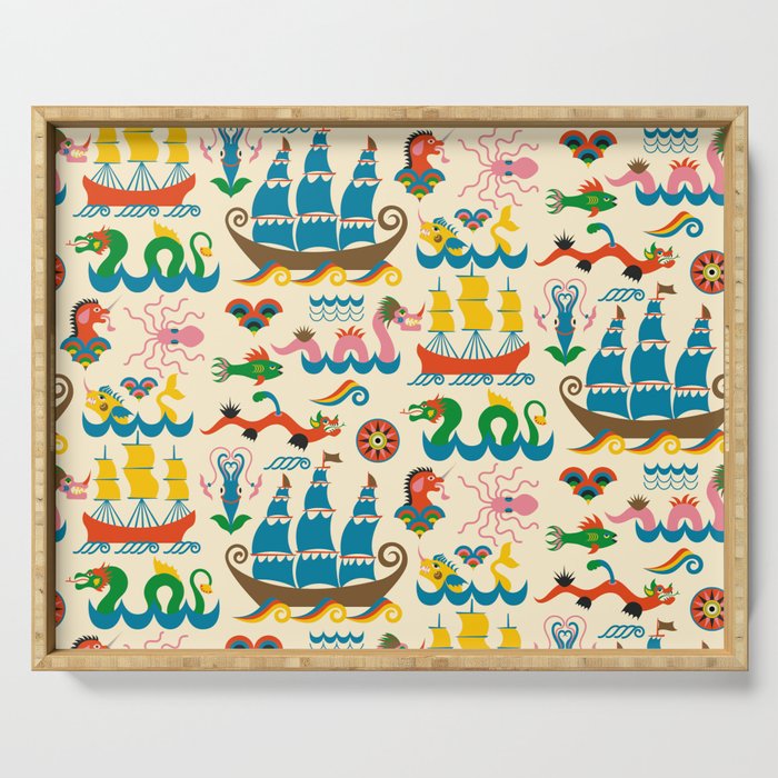 Mythical Sea Creatures - Ocean Monsters Serving Tray Gallery Image 1